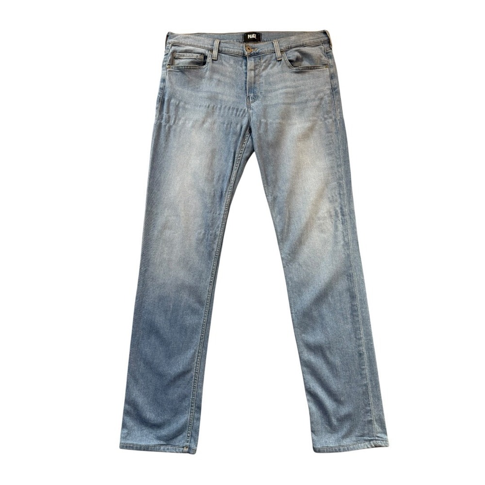 Paige Lennox Slim Fit Jeans Mens 34‎ Fischer Light Wash Blue Transcend W7259